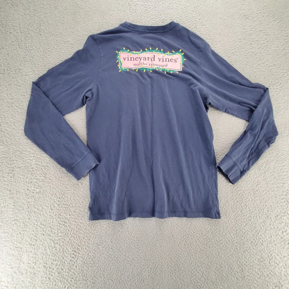 Vineyard Vines Shirt Boys Youth XL‎ Navy Blue Graphic Martha's Vineyard Spellout